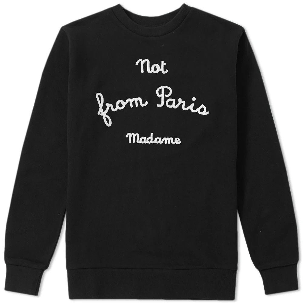 Black 'Not from Paris Madame' Crewneck Sweatshirt